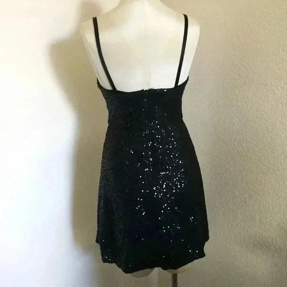 Jessica McClintock Black Sequin Bubble Dress - Picture 2 of 8